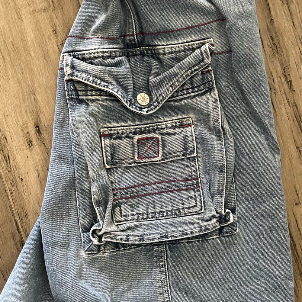 RARE Y2K Kik Girl Super Wide Cargo Jeans Size 3 - Picture 3 of 7